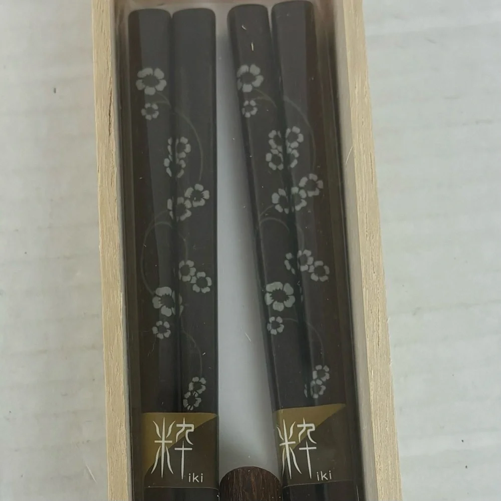 Asian chopsticks set in original wooden box